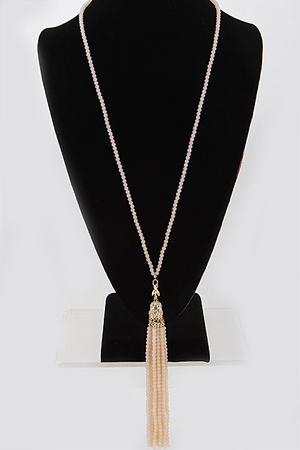 Tassel Bead Fringe Necklace 6ACB3